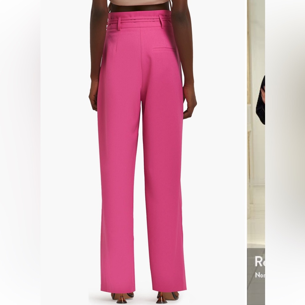 River Island Pink High Waist Wide Leg Pleated Pants - Picture 2 of 12